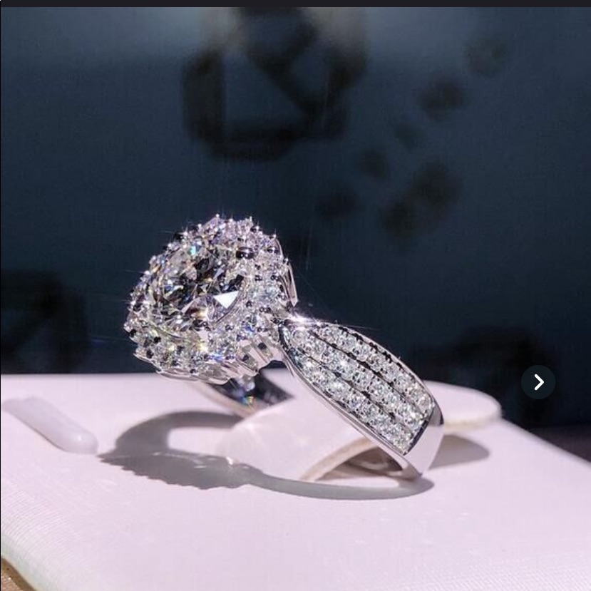 White SapphireFaux Diamonds Ring